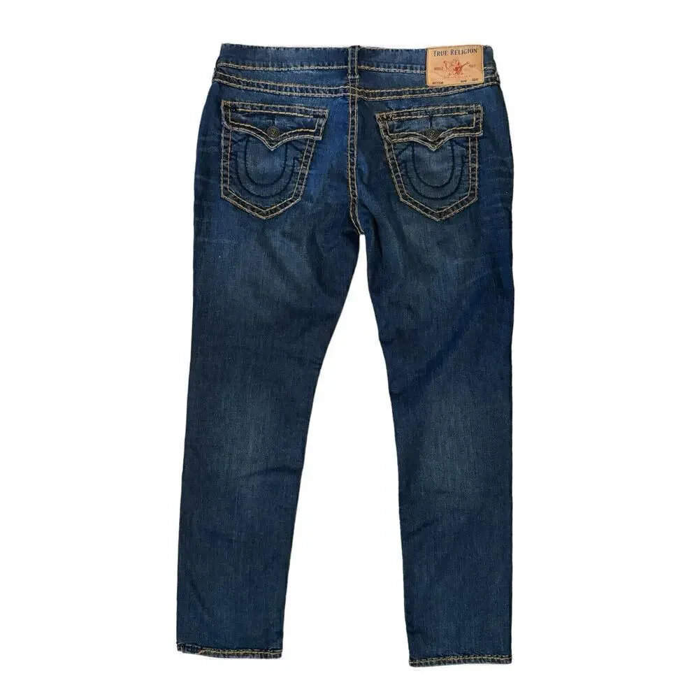 True Religion Geno Super T Jeans 40 x 33 Copper Stitching Relaxed Y2K Vintage
